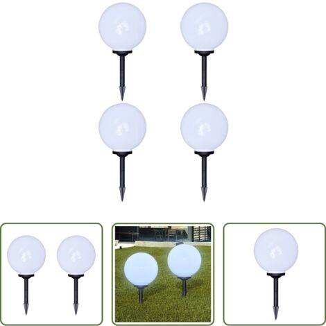 vidaXL Iluminación exterior - Lámparas de jardín para camino 4 uds con pica de tierra 30 cm