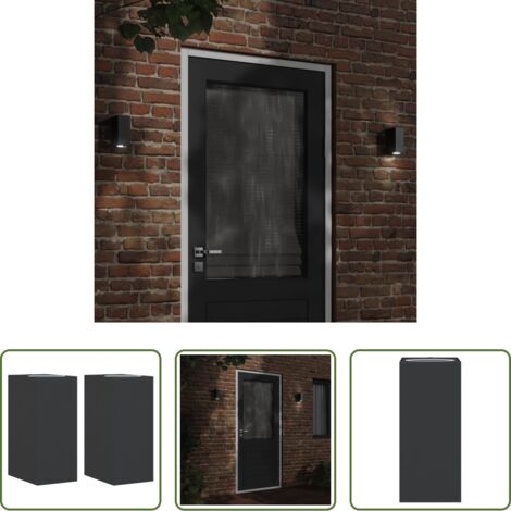 vidaXL Iluminación exterior -  Lámparas de pared de exterior 2 uds aluminio fundido negro