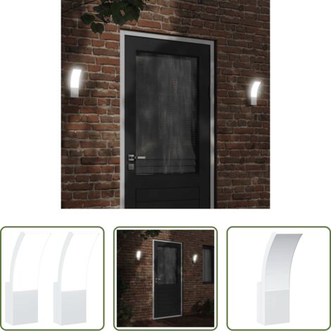 vidaXL Iluminación exterior -  Lámparas de pared LED de exterior 2 uds aluminio fundido blanco