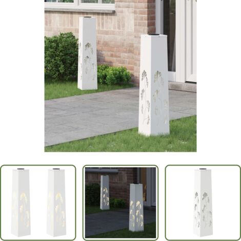 vidaXL Iluminación exterior -  Luz de camino LED solar 2 pcs Acero laminado en frío
