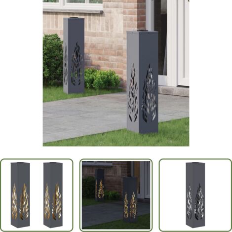 vidaXL Iluminación exterior -  Luz de camino LED solar 2 pcs Antracita Acero laminado en frío