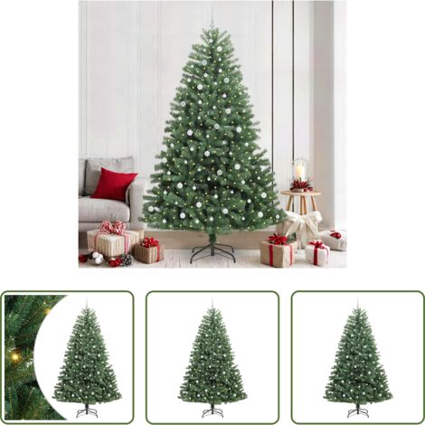 vidaXL Iluminación LED -  Árbol de Navidad artificial con ramas articuladas Verde 240 cm