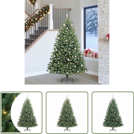 vidaXL Iluminación LED -  Árbol de Navidad artificial con ramas articuladas Verde 240 cm