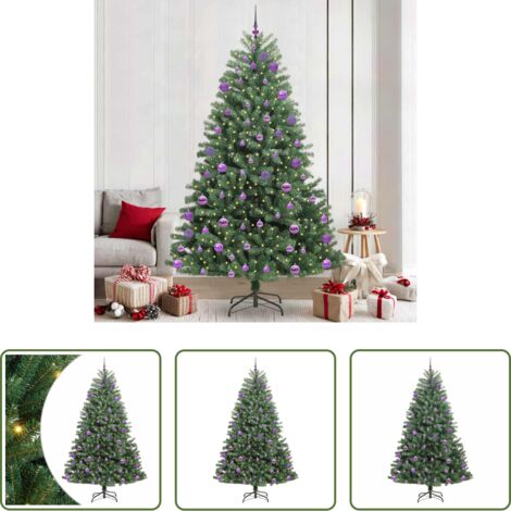 vidaXL Iluminación LED -  Árbol de Navidad artificial con ramas articuladas Verde 240 cm