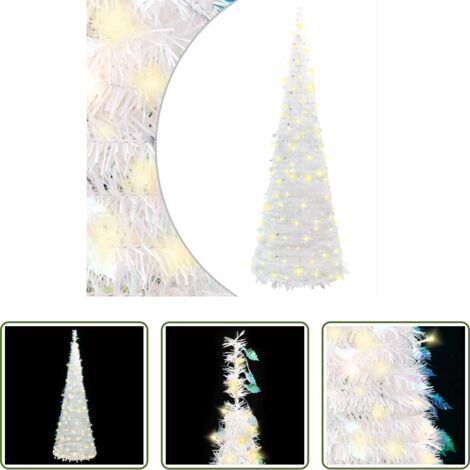 vidaXL Iluminación navideña -  Árbol de Navidad artificial desplegable 150 LED blanco 180 cm