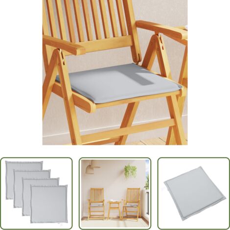 vidaXL Imbottitura da giardino -  Imbottitura per Seduta Giardino 4pz Grigio Chiaro 45x45x2 cm