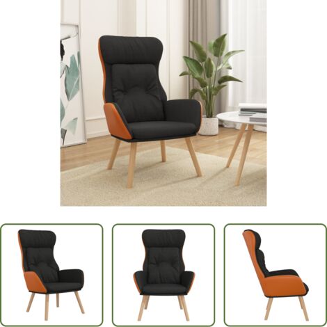 vidaXL Imbottitura spessa -  Poltrona Rilassante Nera in Tessuto e PVC