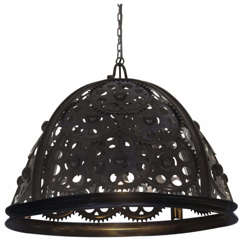 vidaXL Industrial Ceiling Lamp in Chain Wheel Design 65 cm E27 - Black