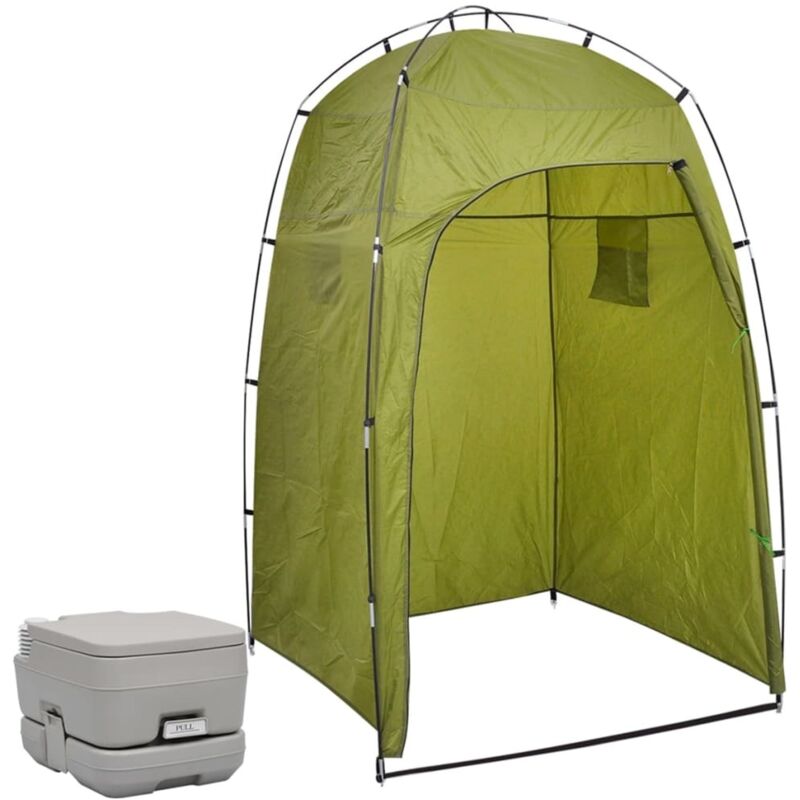 

Vidaxl - Inodoro portátil para camping con carpa 10+10 L