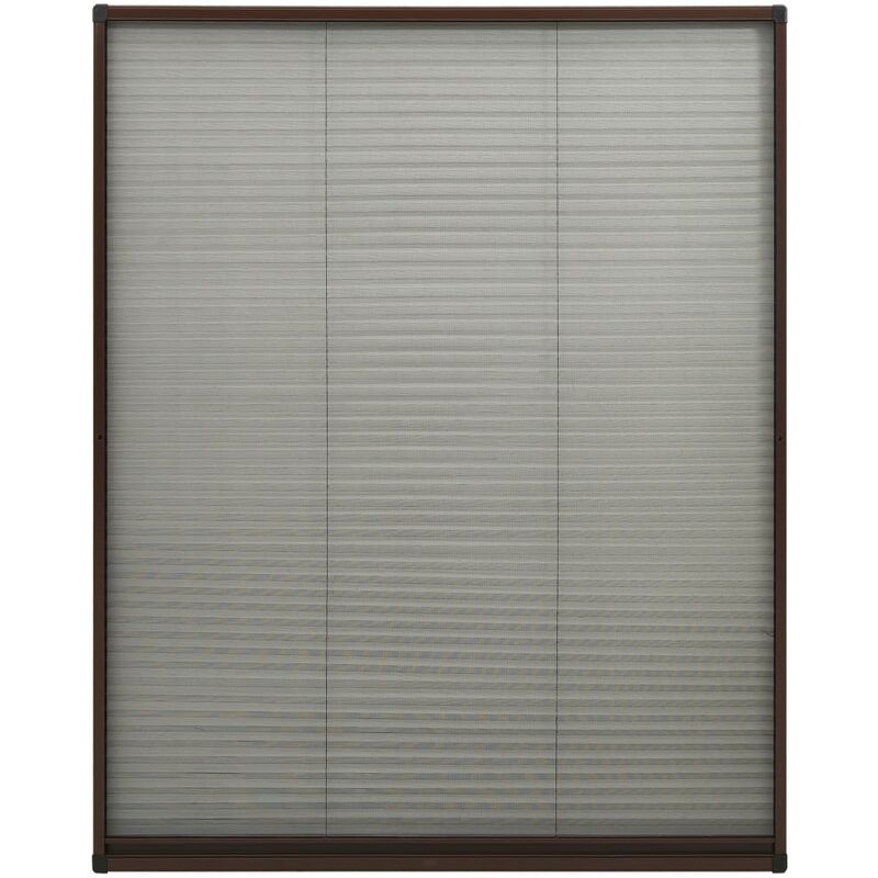 Insektenschutz-Plissee für Fenster Aluminium Braun 100x160 cm