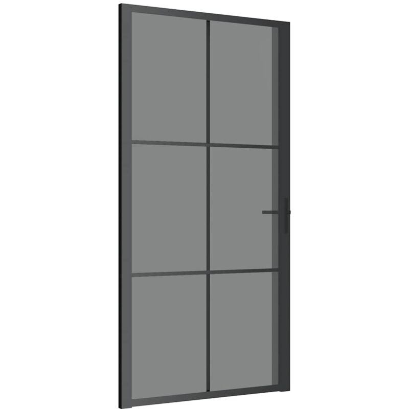 Interior Door 102.5x201.5 Cm Black Esg Glass And Aluminium Vidaxl