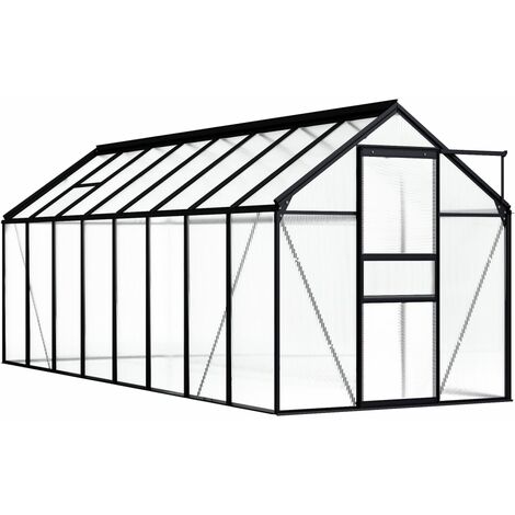 vidaXL Invernadero de aluminio gris antracita 9,31 m² - Antracita
