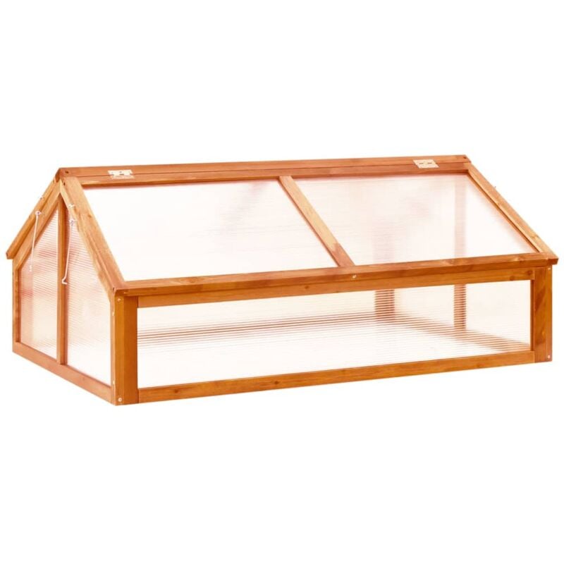

vidaXL Invernadero de madera de abeto marrón 114x80x50 cm - Marrón
