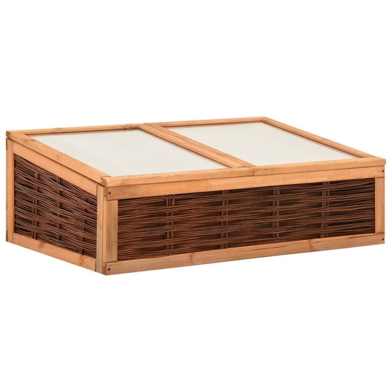 

vidaXL Invernadero de madera maciza de pino y sauce 120x80x45 cm - Marrón