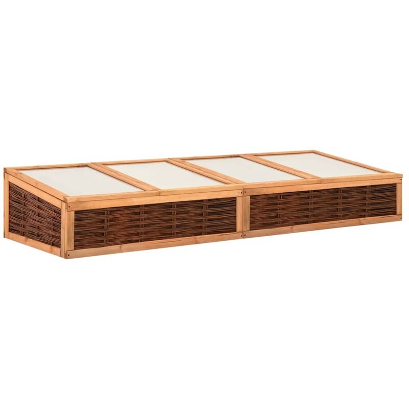 

vidaXL Invernadero de madera maciza de pino y sauce 240x80x45 cm - Marrón