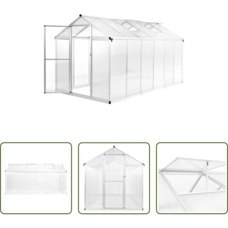 vidaXL Invernadero para cultivo -  Invernadero de aluminio 362x190x195 cm 13,41 m³