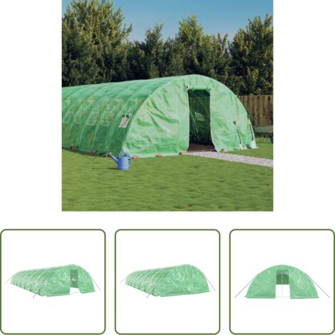 vidaXL Invernadero verde -  Invernadero con estructura de acero verde 70 m² 14x5x2,3 m