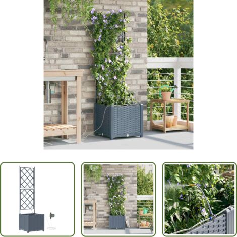 vidaXL Irrigazione -  Vaso da giardino 2 pcs Grigio Chiaro Acciaio