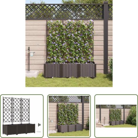 vidaXL Irrigazione -  Vaso da giardino 3 pcs Marrone Acciaio