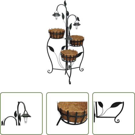vidaXL Jardín - Cesta Para Plantas Con Luces LED