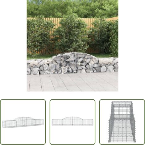 vidaXL Jardín decorativo -  Cesta de gaviones forma arco hierro galvanizado 300x50x40/60 cm