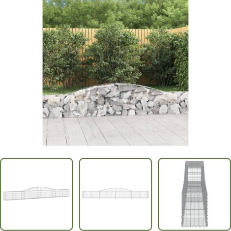 vidaXL Jardín decorativo -  Cesta de gaviones forma arco hierro galvanizado 400x30x40/60 cm