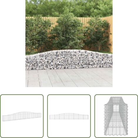 vidaXL Jardín decorativo -  Cesta de gaviones forma arco hierro galvanizado 400x30x40/60 cm