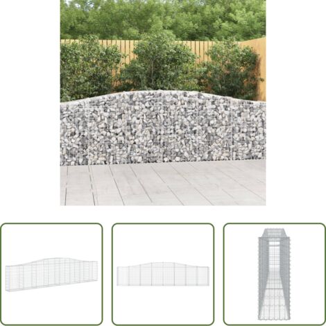 vidaXL Jardín decorativo -  Cesta de gaviones forma arco hierro galvanizado 400x30x80/100cm