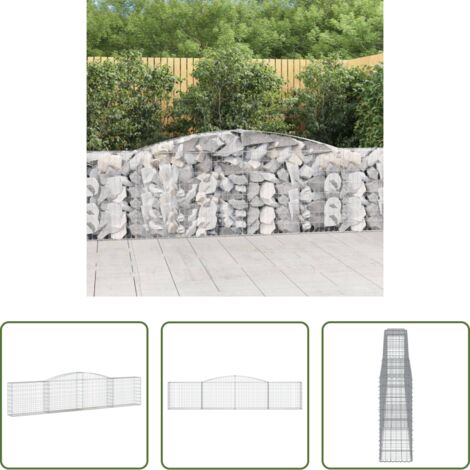 vidaXL Jardín decorativo -  Cesta de gaviones forma arco hierro galvanizado 400x30x80/100cm