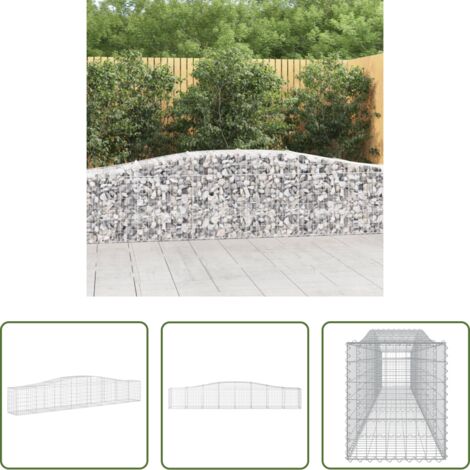 vidaXL Jardín decorativo -  Cesta de gaviones forma arco hierro galvanizado 400x50x60/80 cm