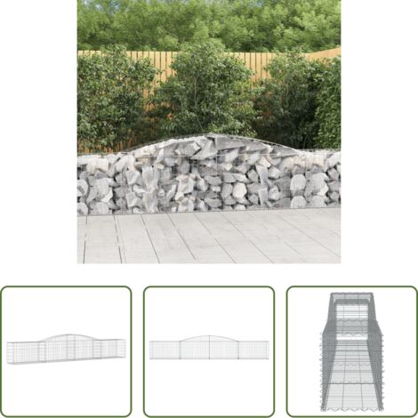 vidaXL Jardín decorativo -  Cesta de gaviones forma arco hierro galvanizado 400x50x60/80 cm