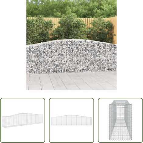 vidaXL Jardín decorativo -  Cesta de gaviones forma arco hierro galvanizado 400x50x80/100cm