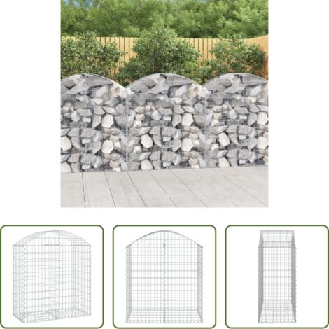 vidaXL Jardín decorativo - Cesta gaviones forma arco hierro galvanizado 100x50x100/120 cm