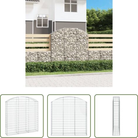 vidaXL Jardín decorativo -  Cesta gaviones forma arco hierro galvanizado 150x30x140/160 cm