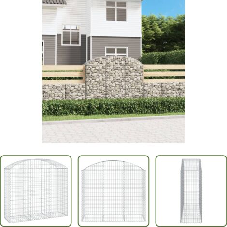 vidaXL Jardín decorativo -  Cesta gaviones forma arco hierro galvanizado 150x50x120/140 cm