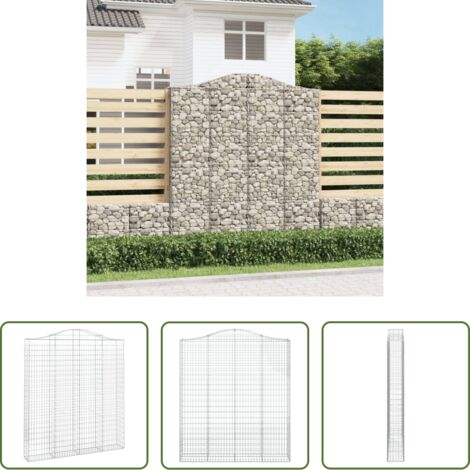 vidaXL Jardín decorativo -  Cesta gaviones forma arco hierro galvanizado 200x30x220/240 cm