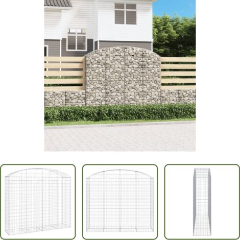 vidaXL Jardín decorativo -  Cesta gaviones forma arco hierro galvanizado 200x50x160/180 cm