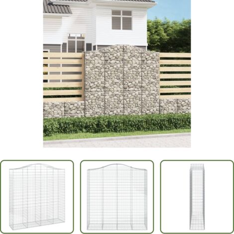vidaXL Jardín decorativo -  Cesta gaviones forma arco hierro galvanizado 200x50x200/220 cm