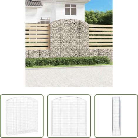 vidaXL Jardín decorativo -  Cesta gaviones forma arco hierro galvanizado 200x50x200/220 cm