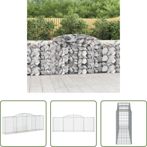 vidaXL Jardín decorativo -  Cesta gaviones forma arco hierro galvanizado 300x50x100/120 cm