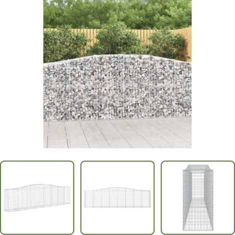 vidaXL Jardín decorativo -  Cesta gaviones forma arco hierro galvanizado 400x50x100/120 cm