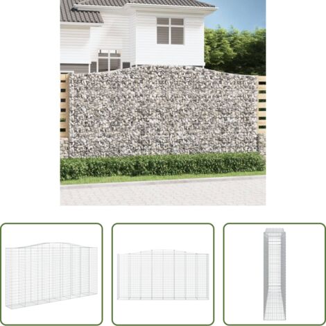 vidaXL Jardín decorativo -  Cesta gaviones forma arco hierro galvanizado 400x50x200/220 cm