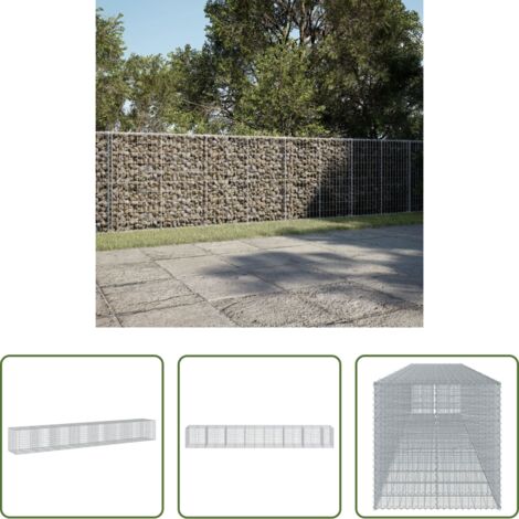 vidaXL Jardín exterior -  Cesta de gaviones con cubierta hierro galvanizado 750x100x100cm