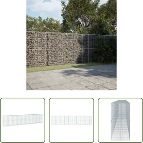 vidaXL Jardín exterior -  Cesta de gaviones con cubierta hierro galvanizado 950x100x200cm