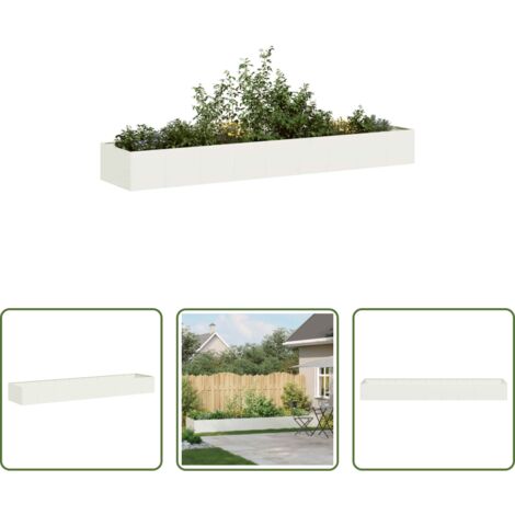 vidaXL Jardin -  Jardinière blanc 360x80x40 cm acier