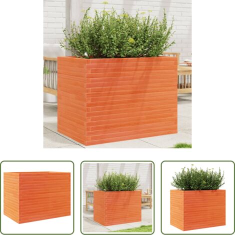 vidaXL Jardin -  Jardinière cire marron 90x60x68,5 cm bois de pin massif