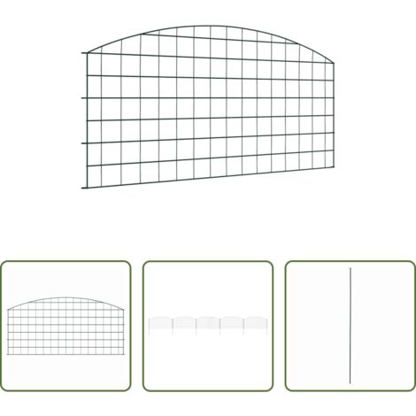 vidaXL Jardín -  Juego de Cercas para Estanque 5 pcs Verde 100 x 50 cm Acero