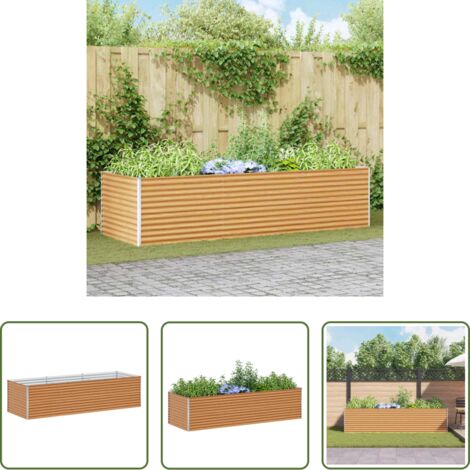 vidaXL Jardín urbano -  Arriate elevado 290 x 100 x 68 cm Acero Galvanizado