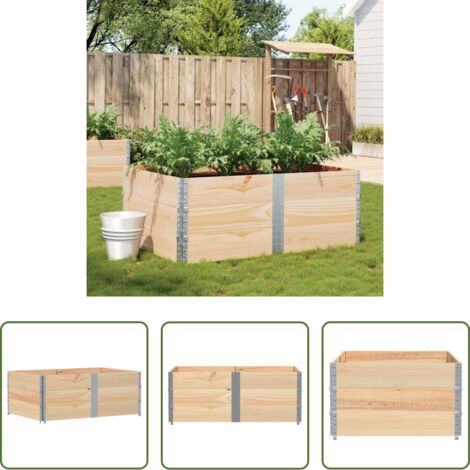 vidaXL Jardinera apilable -  Jardinera de madera maciza de pino 150x100 cm