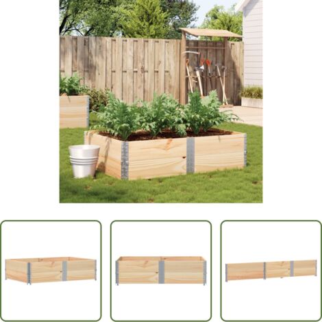 vidaXL Jardinera apilable -  Jardinera de madera maciza de pino 150x100 cm